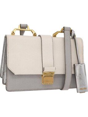 Miu Miu Shoulder Bag Leather Gray Gold
